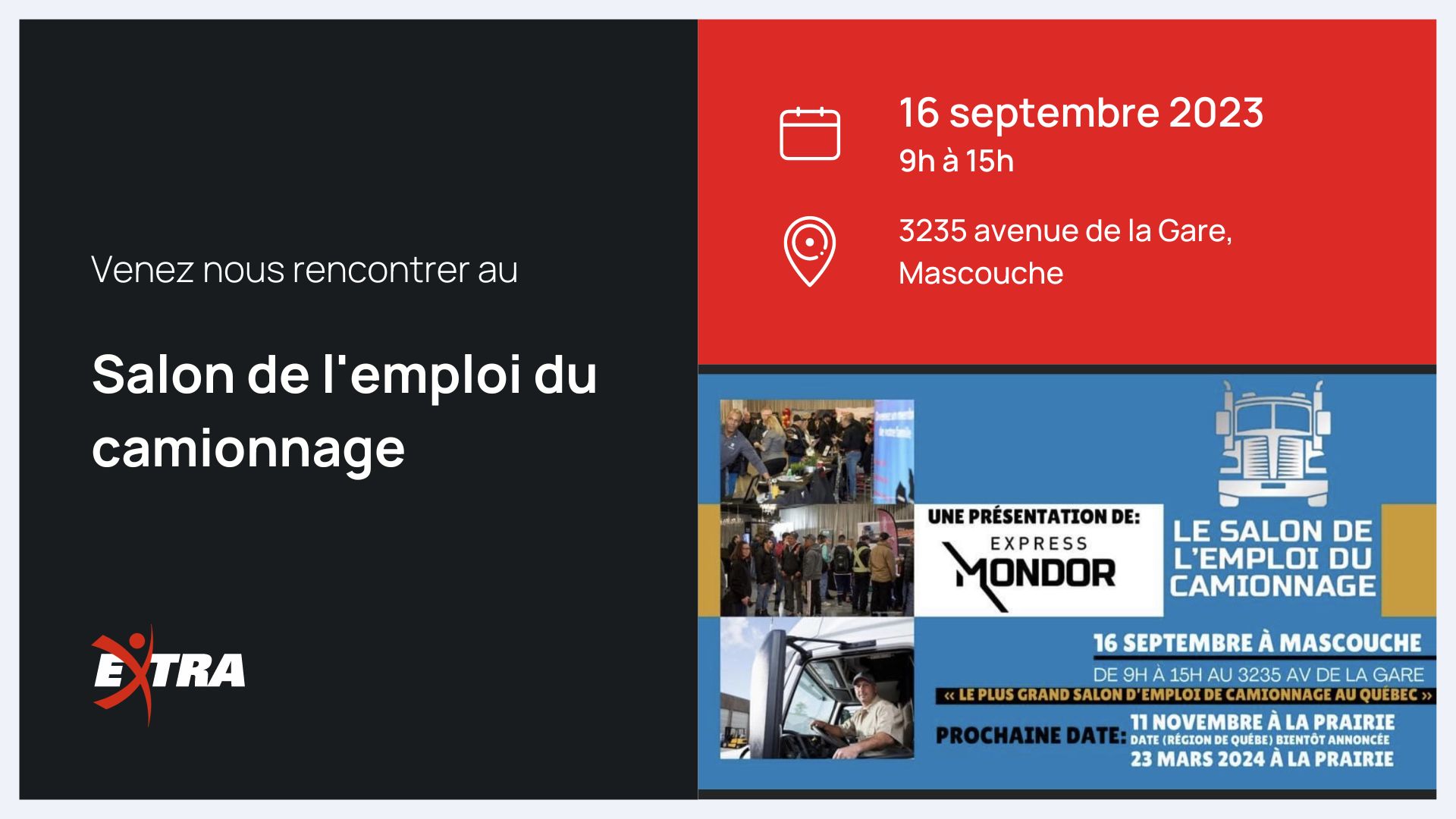 Extra Multi-Ressources sera au Salon de l’emploi du camionnage